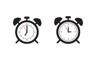 Uhrsymbol, Vektorgrafik, flache Designvorlage v.13