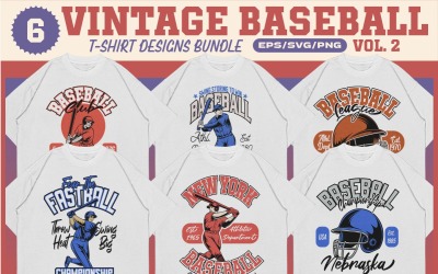Vintage Baseball T-shirt Designs Bundle Vol. 2