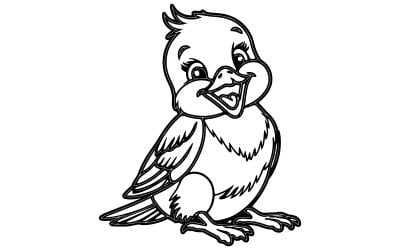 A vector illustration of a bird baby
