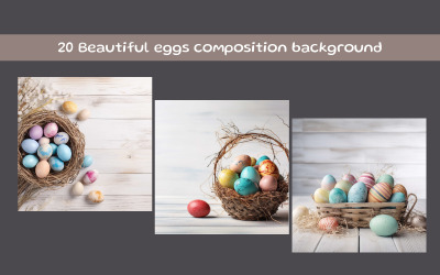 Beautiful eggs composition background