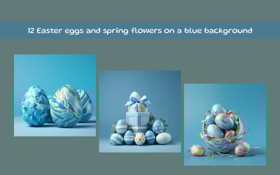 Easter eggs and spring flowers