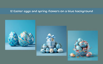 Ostereier und Frühlingsblumen