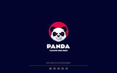 Panda Einfaches Maskottchen-Logo 8