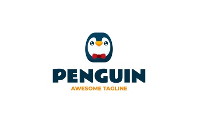 Penguen Basit Maskot Logosu 74
