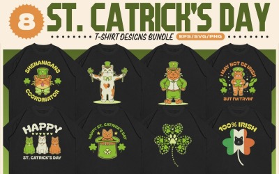 St. Catrick&amp;#39;s Day T-Shirt-Design-Paket