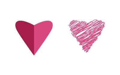 Diseño de ilustración de icono de vector de amor lindo de belleza v.4