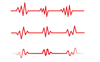 Medizinischer Puls, Herzschlag, Liniensymbol, Vektorgrafik v.6