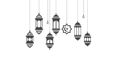 Plantilla de diseño de ilustración vectorial de elemento de icono musulmán v.14