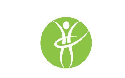Sağlıklı yaşam insan logosu işareti illüstrasyon vektör tasarımı v.12