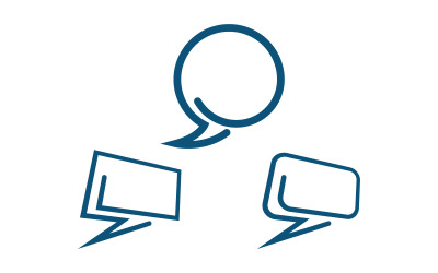 Значок сообщения в виде речевого пузыря Дизайн шаблона логотипа v.9