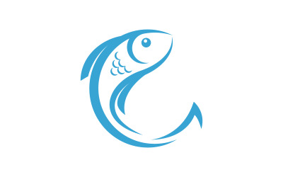 Balık simgesi illüstrasyonu Logo tasarım şablonu v.7