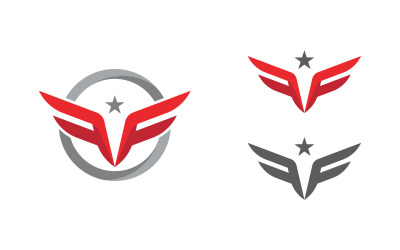 F Letter Falcon Wing Concept ikon logotyp illustration design v.5