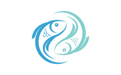 Fish icon illustration Logo design template v.8