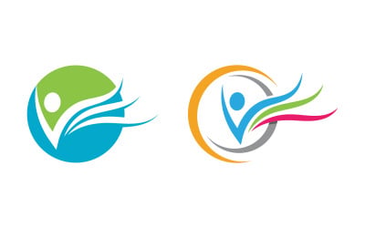 Healthy life people logo sign illustration vector design v.19