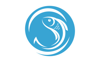 Illustrazione dell&amp;#39;icona del pesce Modello di progettazione del logo v.2