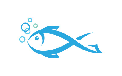 Ilustración de icono de pez Plantilla de diseño de logotipo v.5