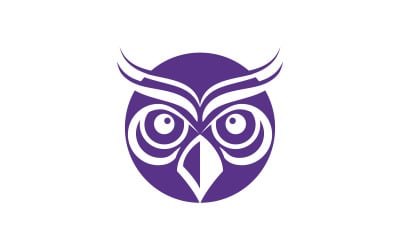 Modèle de conception de logo d&amp;#39;illustration d&amp;#39;icône d&amp;#39;oiseau hibou v.18