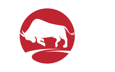 Modello di progettazione dell&amp;#39;illustrazione dell&amp;#39;icona vettoriale del logo del bufalo v.5