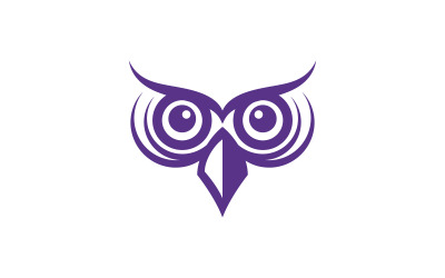 Owl Bird icon illustration Logo design template v.11