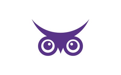 Owl Bird icon illustration Logo design template v.12