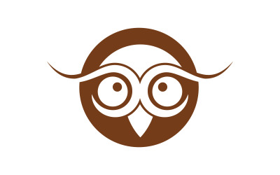 Owl Bird icon illustration Logo design template v.15