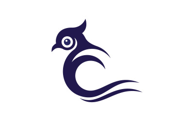 Owl Bird icon illustration Logo design template v.2