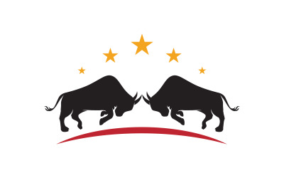 Plantilla de diseño de ilustración de icono vectorial del logotipo de Buffalo v.2