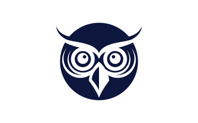 Plantilla de diseño de logotipo con ilustración de icono de pájaro búho v.17
