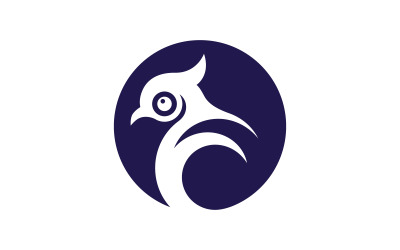 Plantilla de diseño de logotipo con ilustración de icono de pájaro búho v.7