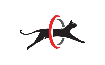 Schwarze Katze Symbol Illustration Logo Vorlage Design v.1