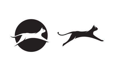 Schwarze Katze Symbol Illustration Logo Vorlage Design v.2