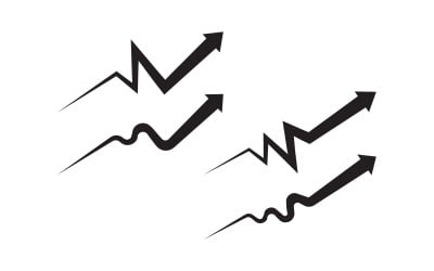 Arrow business growth goal icon illustration design template v.2