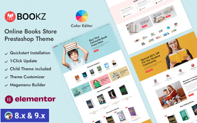 Bookz - Sklep z artykułami piśmienniczymi i książkami PrestaShop Responsive Theme