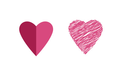 Diseño de ilustración de icono de vector de amor lindo de belleza v.2
