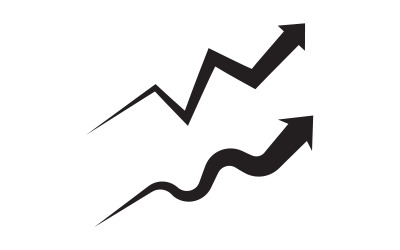 Pfeil-Geschäftswachstumsziel-Symbol-Illustrationsdesign-Vorlage v.5