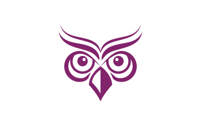 Plantilla de diseño de logotipo con ilustración de icono de pájaro búho v.10