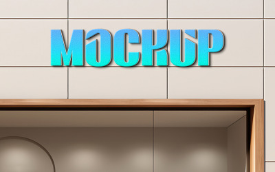 3d building logo mockup psd