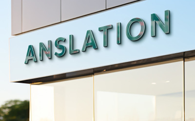 3d building sign logo mockup psd template