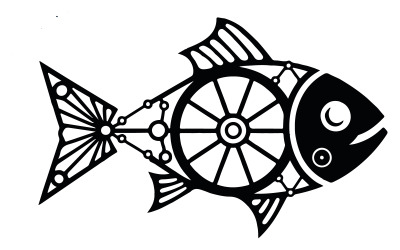Ilustracja sylwetki logo ryby