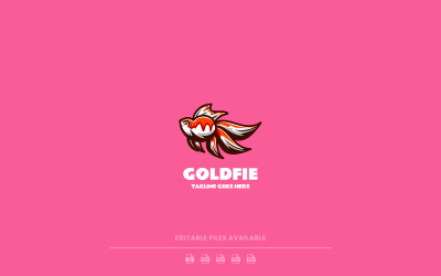 Logotipo de mascota simple de Goldfie