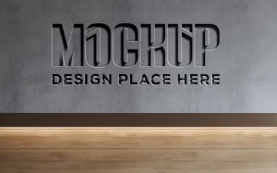 Luxury gray wall logo mockup psd