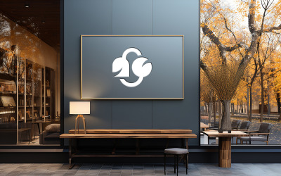 Restaurant board logo mockup psd