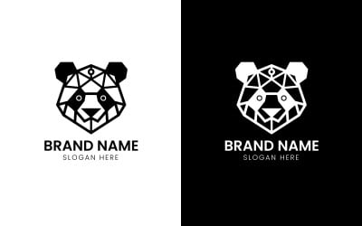 Logo mascotte panda geometrico-794