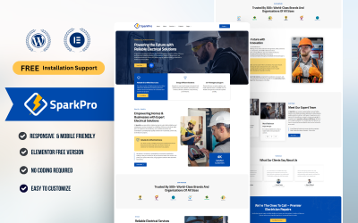 Spark Pro – Electrician and Electrical Services Elementor Template Kit