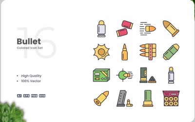 16 Bullet Icon Color Collection