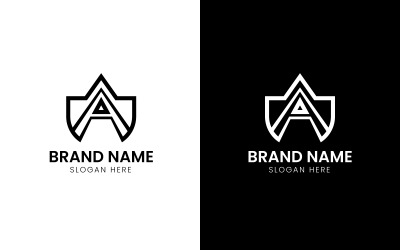 Letter A shield security logo-809