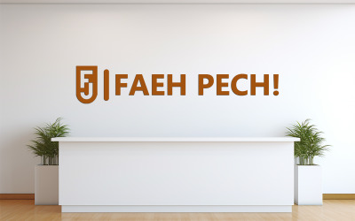 Conception de maquette de logo de mur intérieur