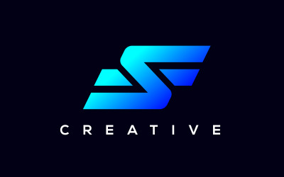 Lettera S Tecnologia Logo Design Veloce Super Velocità Ali Lettera S