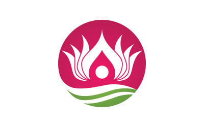 Lotus Flower vector icon design template illustration v.10