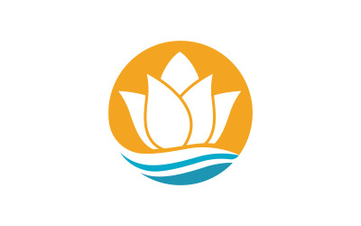 Lotus Flower vector icon design template illustration v.11